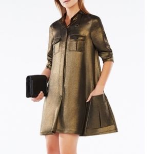 BCBGMAXAZRIA Metallic Emilee Shirt Dress